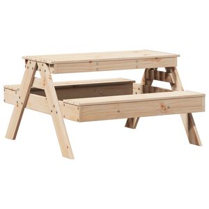 vidaXL piknika galds bērniem, 88x97x52 cm, priedes masīvkoks