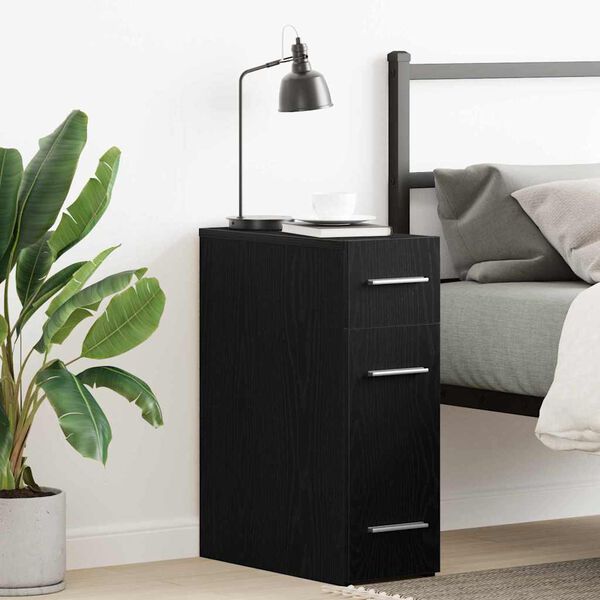 vidaXL Aptiekas skapis Melns ozols 20 x 45.5 x 60 cm Inženierijas koks