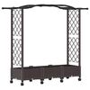 vidaXL Pacelta gulta ar trellisi un riteņiem Brūna 169 x 40 x 129 cm