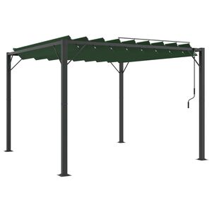 vidaXL Teltis ar louverētu jumtu 3 x 3 x 2,14 m Zaļa