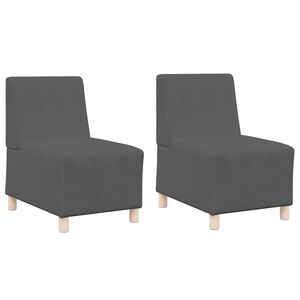 vidaXL Modulārais bezrku dīvāns 2 pcs Tum&scaron;i pelēks 55 x 74 x 82 cm