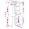vidaXL Augstais skapītis 2 pcs Melns ozolkoks Inženierijas koks