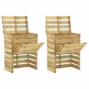 vidaXL Sluokņu dārza kompostieris 2 pcs Zaļa 110 x 58 x 113 cm