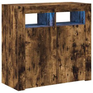 vidaXL kumode ar LED lampiņām, ozolkoka krāsa, 80x35x75 cm