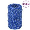 vidaXL laivu virve, zila, 2 mm, 250 m, polipropilēns