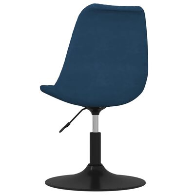 vidaXL grozāmi virtuves krēsli, 4 gab., zils samts