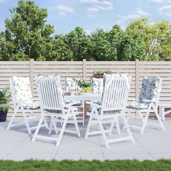 vidaXL krēslu spilveni, 6 gab., lapu apdruka, oksforda audums