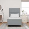 vidaXL Gultas rāmis ar galvas klāju Gai&scaron;i pelēka 90 x 200 cm audums