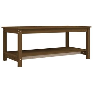 vidaXL kafijas galdiņ&scaron;, medus brūns, 110x55x45 cm, priedes masīvkoks