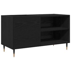 vidaXL Pla&scaron;u skapis Melns ozolkoks 85 x 38 x 48 cm Inženierijas koks