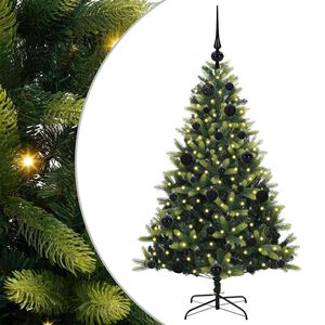 vidaXL Mākslīgā izliektā Ziemassvētku egle ar 150 LED gaismām Zaļa