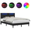 vidaXL Gultas rāmis ar LED sloksnēm Melns 140 x 200 cm Mākslīgā āda