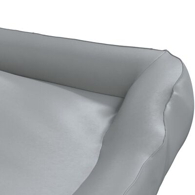vidaXL suņu gulta, gaiši pelēka, 80x68x23 cm, mākslīgā āda