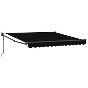 vidaXL Nolokāms markīze Melns 350 x 250 cm Poliesters un metāls