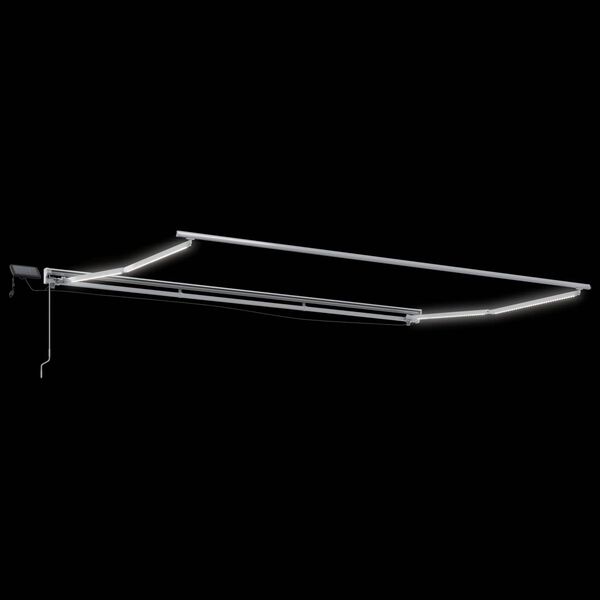 vidaXL Manuāls nojumes rāmis ar LED Balts 4,5 &times; 3,5 m Alumīnijs