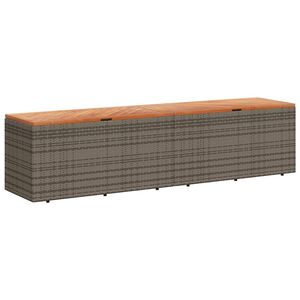 vidaXL dārza uzglabā&scaron;anas kaste, pelēka, 220x50x54 cm, PE rotangpalma
