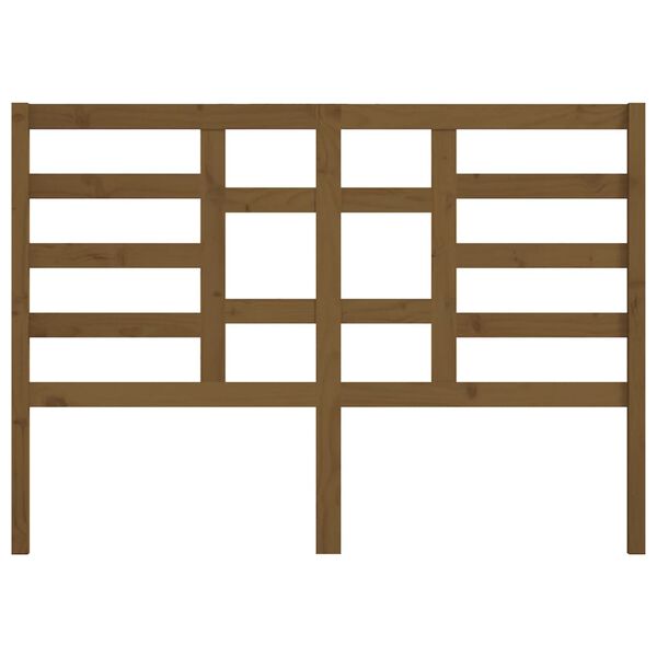 vidaXL gultas galvgalis, medus brūns, 126x4x104 cm, priedes masīvkoks