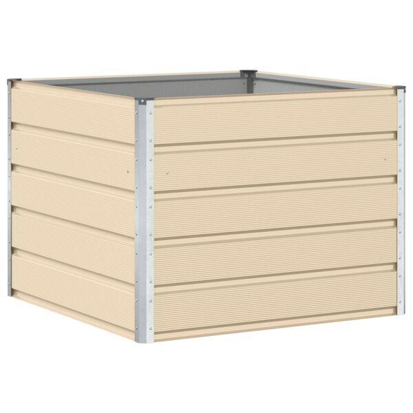 vidaXL Puķu kaste Krēms 100 x 100 x 75 cm Tērauds