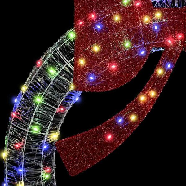 vidaXL Vainags su 60 LED Daudzkrāsains 75 cm Akrils