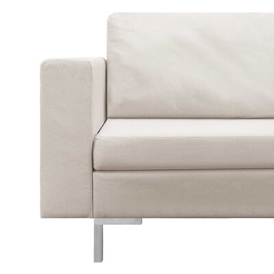 vidaXL 5-daļīgs dīvānu komplekts, krēmkrāsas audums