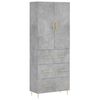 vidaXL augstais skapis, pelēks, 69,5x34x180 cm, inženierijas koks
