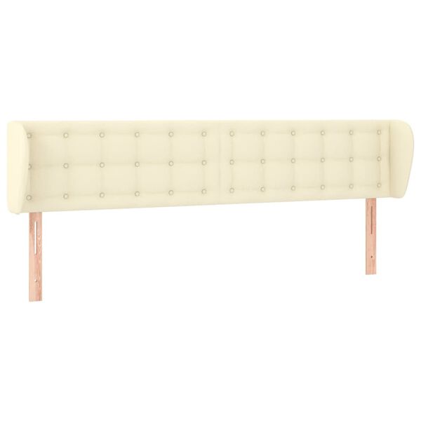 vidaXL galvgalis ar malām, 183x23x78/88 cm, krēmkrāsas mākslīgā āda