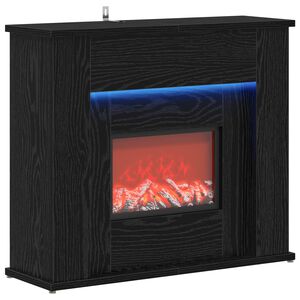 vidaXL Kamīns ar LED lenti Melns ozols 63 x 20 x 54,5 cm