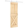 vidaXL Slīdo&scaron;ās durvis Dabisks un balts 70 x 210 cm Cieta priedes koks