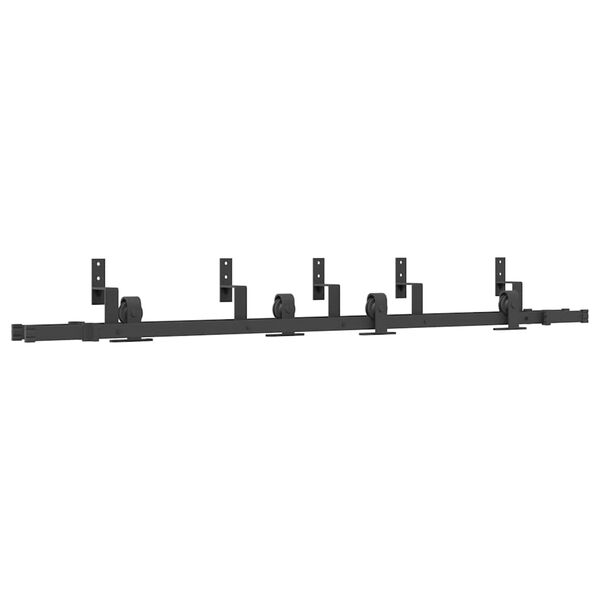 vidaXL bīdāmo durvju sistēma, 200 cm, melns tērauds