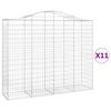 vidaXL arkveida gabiona grozi, 11gb., 200x50x160/180cm, cinkota dzelzs