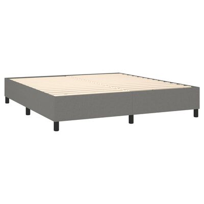 vidaXL atsperu gulta ar matraci, tumši pelēks, 180x200 cm, audums
