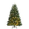vidaXL mākslīgā Ziemassvētku egle, bumbiņu komplekts, 210 cm, 300 LED