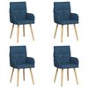 vidaXL Ēdamkrēsli 4 pcs Audums Zila 60 x 56 x 96 cm