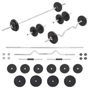 vidaXL svaru stieņu un hanteļu komplekts, 30 kg