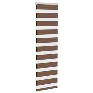 vidaXL zebras žalūzijas, brūnas, 40x100 cm, audums, platums 35,9 cm, poliesters