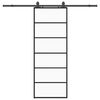 vidaXL bīdāmās durvis ar stiprinājumiem, melns, stikls, 76x205 cm