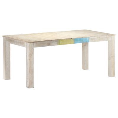 vidaXL virtuves galds, balts, 180x90x76 cm, mango masīvkoks