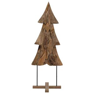 vidaXL Ziemassvētku eglīte ar statīvu Brūna 90 cm Masīvs tīkkoks