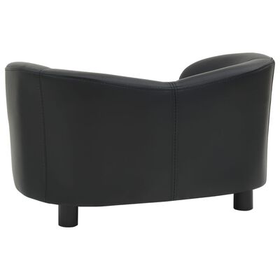 vidaXL suņu dīvāns, melns, 67x41x39 cm, mākslīgā āda