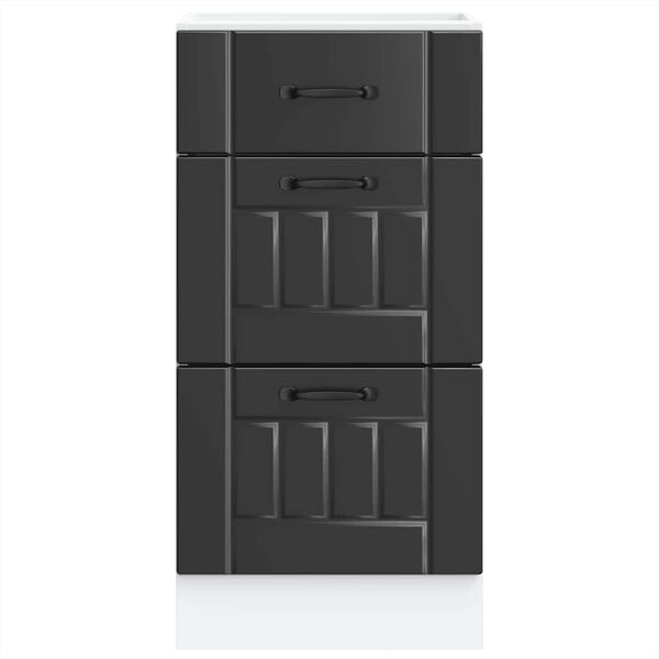 vidaXL virtuves pamatnes skapītis "Lucca", melns, inženierkoks