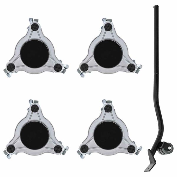 vidaXL mēbeļu riteņi, 4 gab., ar pacēlāju, 19x17,5x6 cm, tērauds, 1000 kg