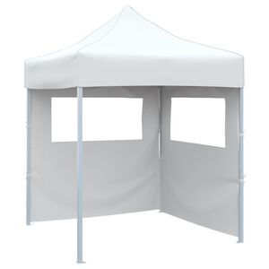 vidaXL saliekama nojume ar 2 sienām, balta, 2x2 m, tērauds