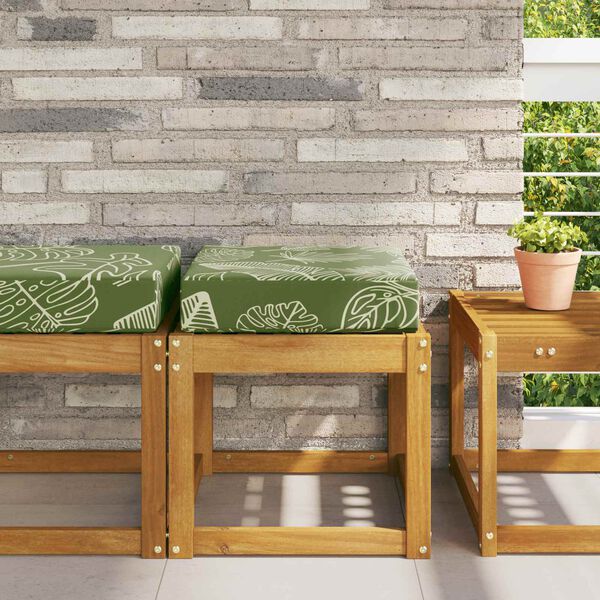 vidaXL Āra sēdvietu spilvens Zaļie Lapas 40 x 40 x 8 cm