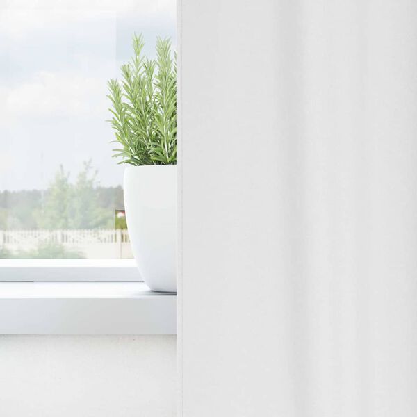 vidaXL Aizkari ar Gredzeniem, kas Aizliedz Gaismu 2 pcs Gai&scaron;i balta