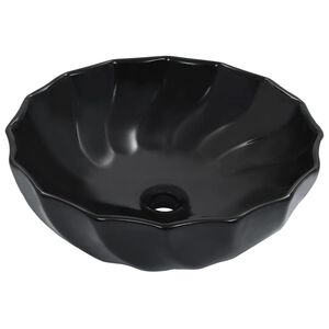vidaXL izlietne, 46x17 cm, keramika, melna