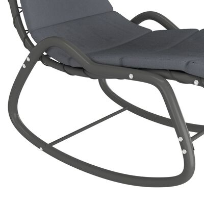 vidaXL dārza šūpuļkrēsls, pelēks, 160x80x195 cm, audums