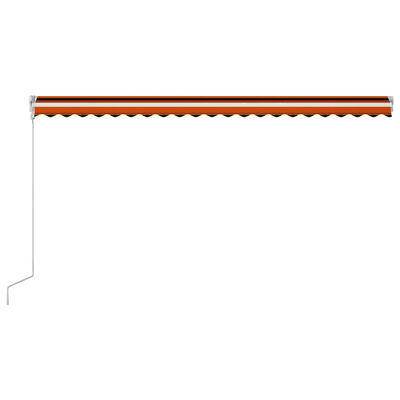 vidaXL izvelkama markīze, 500x300 cm, automātiska, oranža ar brūnu
