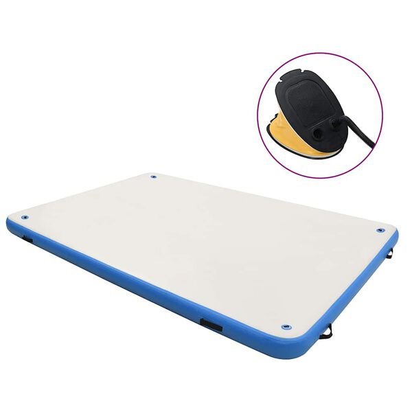 vidaXL piepū&scaron;ama peldo&scaron;ā platforma, zila un balta, 200x150x15 cm