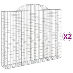 vidaXL arkveida gabiona grozi, 2 gb., 200x30x160/180cm, cinkota dzelzs