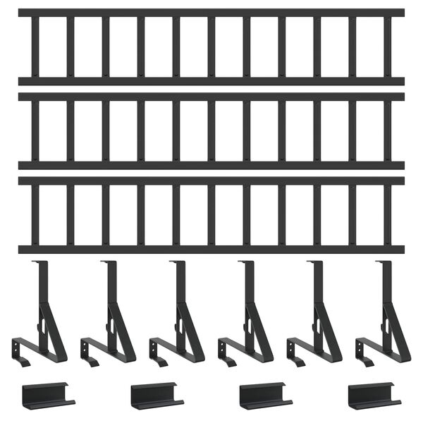 vidaXL Jumta sniega aizsargs Melna 300 x 29,5 x 34,5 cm Tērauds